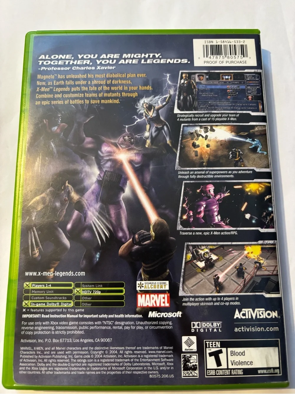Xbox X-Men Legends